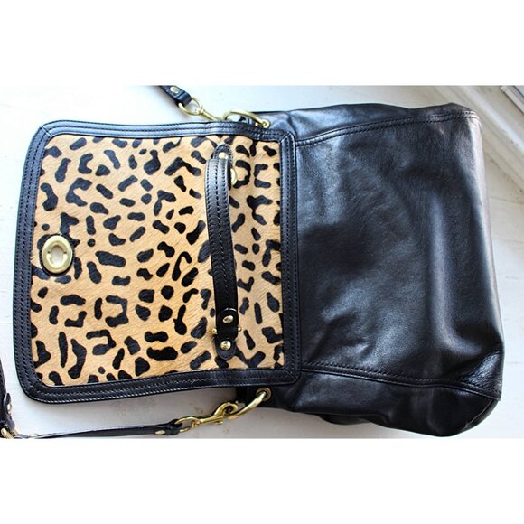 Coach - Park Ocelot (Leopard) Haircalf - Pony Leather Flap Satchel, Convertible - Picture 11 of 15